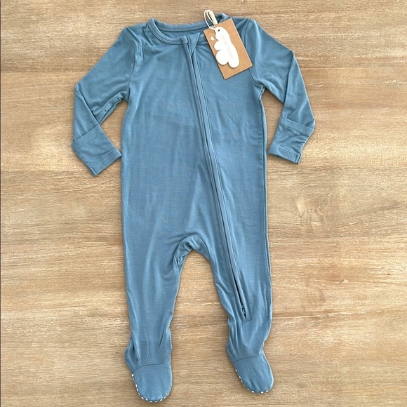 Angel Dear Other - Angel Dear Baby Solid Bamboo Footie Newborn 6-9 months Solid Blue Shadow